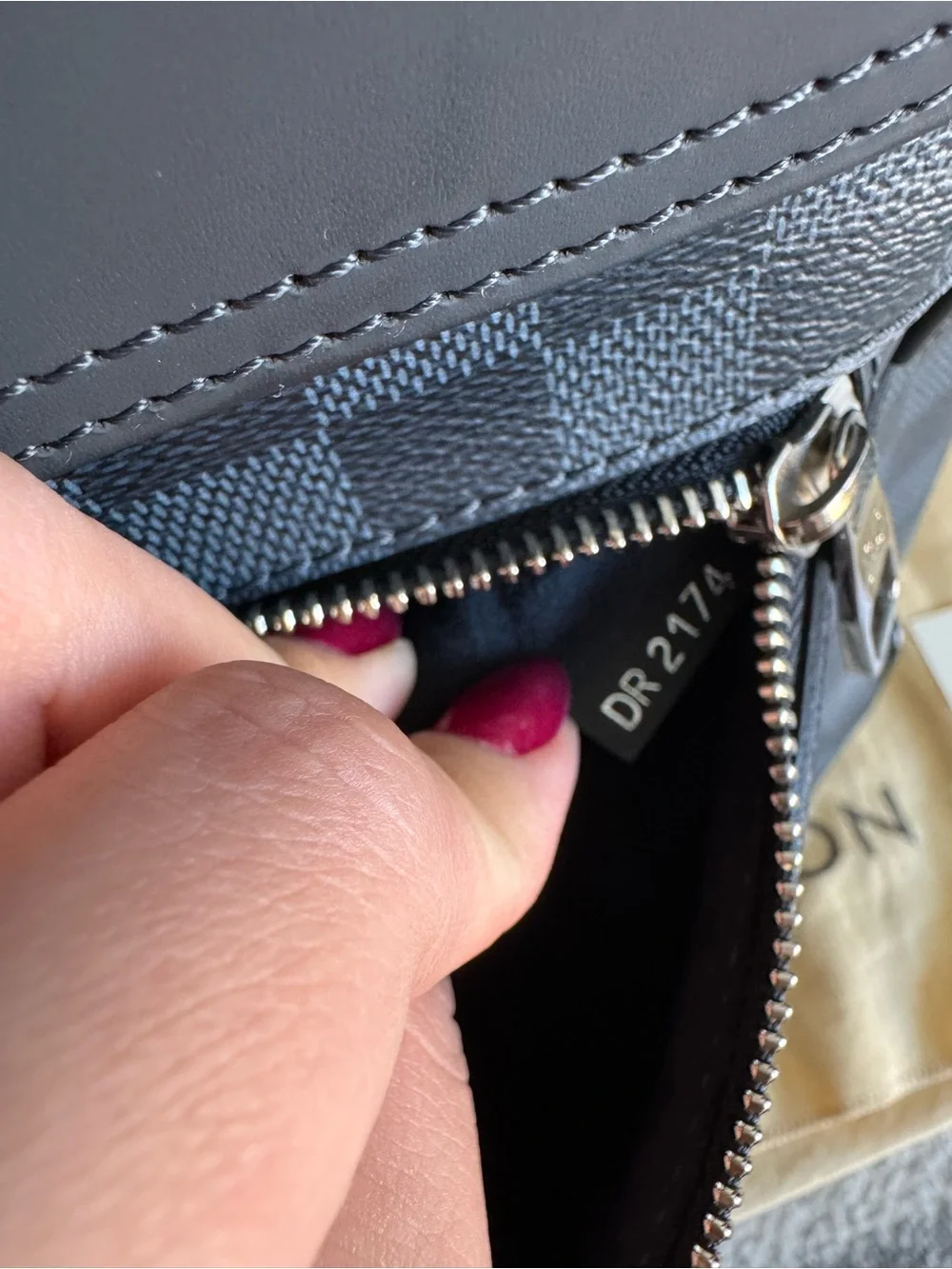 Louis Vuitton Blue Damier Graphite Messenger Bag with Silver Hardware